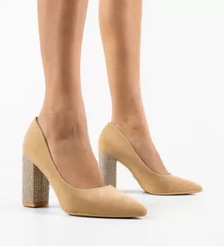 Pantofi dama Evely Bej imagine