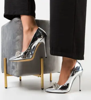 Pantofi dama Famas Argintii imagine