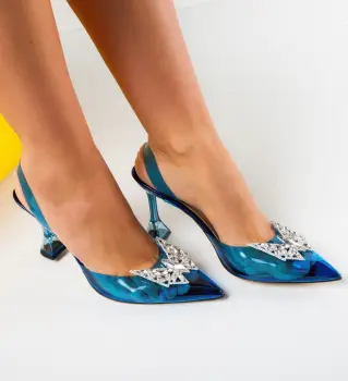 Pantofi dama Fazan Albastri imagine