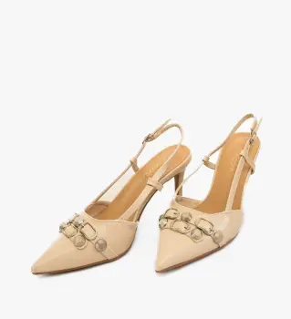 Pantofi dama Fleur Bej imagine