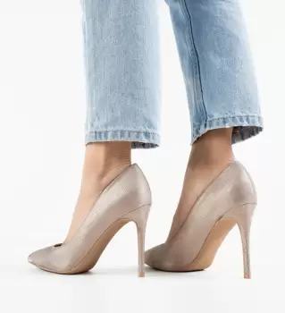 Pantofi dama Gordon Aurii 2 imagine