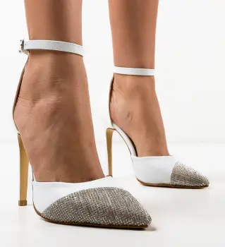 Pantofi dama Katar Albi imagine