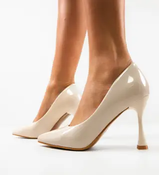 Pantofi dama Kikora Bej 3 imagine