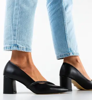 Pantofi dama Lewis Negre 2 imagine