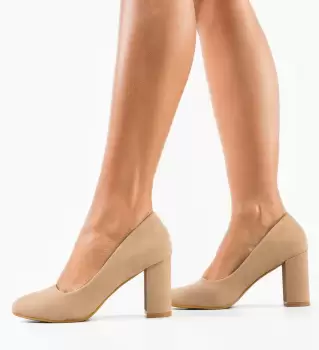 Pantofi dama Lorna Bej 2 imagine