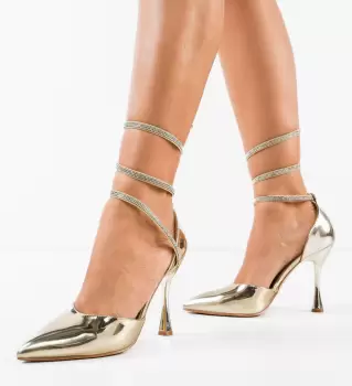 Pantofi dama Malata Auriu imagine