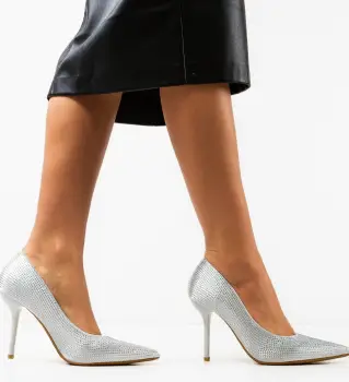 Pantofi dama Maritta Argintii imagine