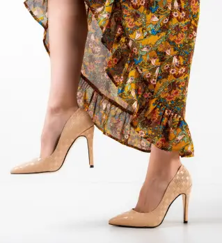 Pantofi dama Misy Bej 4 imagine