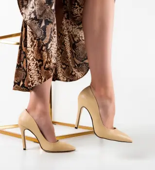 Pantofi dama Misy Bej 6 imagine