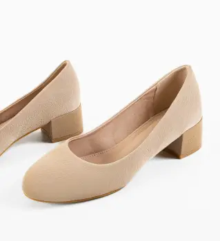 Pantofi dama Nora Bej 2 imagine