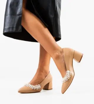 Pantofi dama Perly Bej imagine