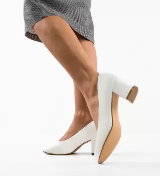 Pantofi dama Pozal Albi imagine