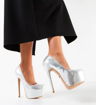Pantofi dama Sclipia Argintii imagine