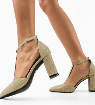 Pantofi dama Select Aurii imagine