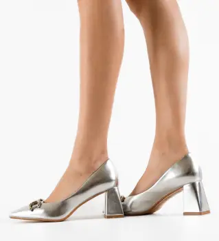 Pantofi dama Turan Argintii imagine