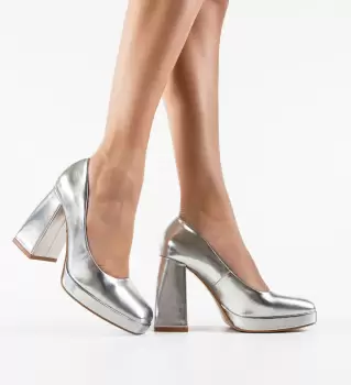 Pantofi dama Violet Argintii imagine