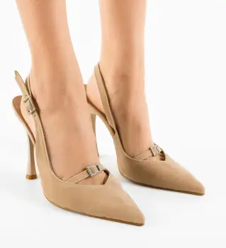 Pantofi dama Zeroun Bej 2 imagine