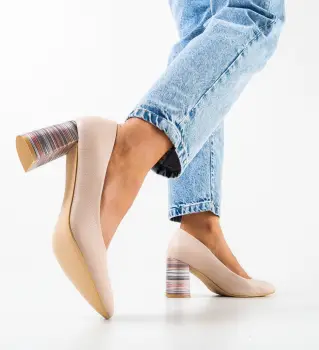 Pantofi Jaylen Bej 2 imagine