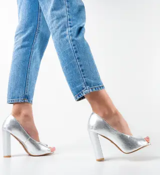 Pantofi Mervin Argintii imagine