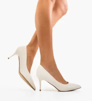 Pantofi stiletto dama Adra Albi imagine