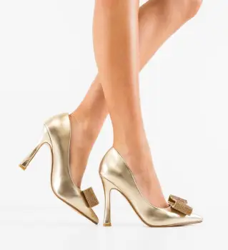 Pantofi stiletto dama Bradle Aurii imagine