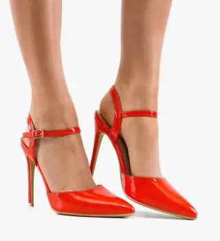 Pantofi stiletto dama Jaximet Portocalii imagine