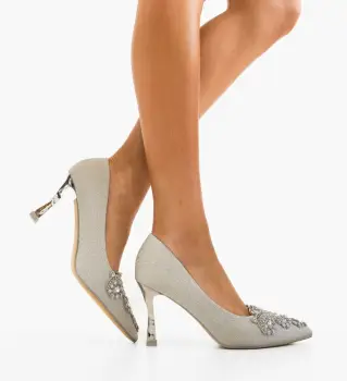Pantofi stiletto dama Laurie Argintii imagine