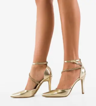 Pantofi stiletto dama Levvy Aurii imagine