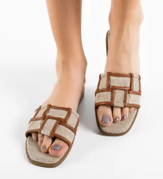 Papuci dama Dalma Camel imagine