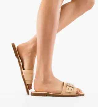 Papuci dama Dalton Bej imagine