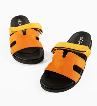 Papuci dama Dermes Portocalii imagine