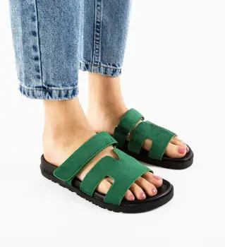 Papuci dama Dermes Verzi imagine