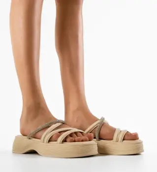 Papuci dama Kagay Bej imagine