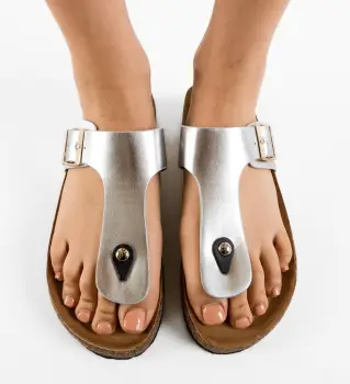 Papuci dama Kasey Argintii imagine