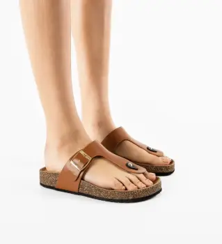 Papuci dama Kasey Camel imagine