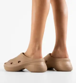 Papuci dama Kayla Khaki imagine