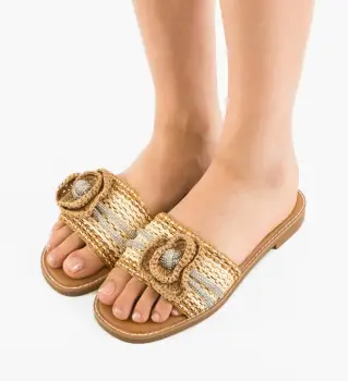 Papuci dama Koral Bej imagine