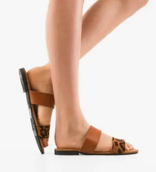 Papuci dama Leena Animal Print imagine