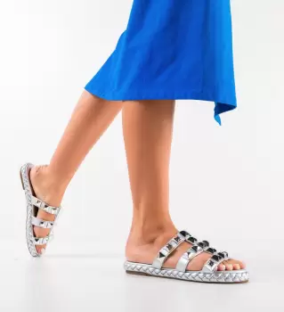 Papuci dama Loker Argintii imagine