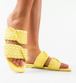 Papuci dama Mateo Galbeni imagine