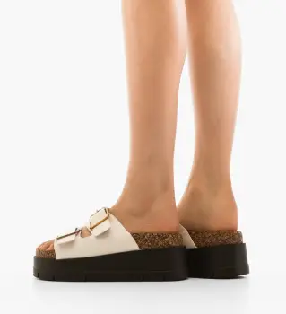 Papuci dama Olive Albi imagine