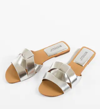 Papuci dama Olova Argintii imagine