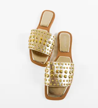 Papuci dama Pointy Aurii imagine