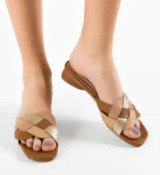 Papuci dama Prayan Bej imagine