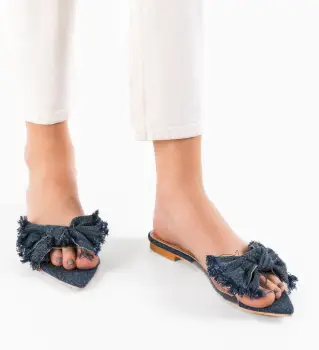 Papuci dama Quicky Albastre 2 imagine