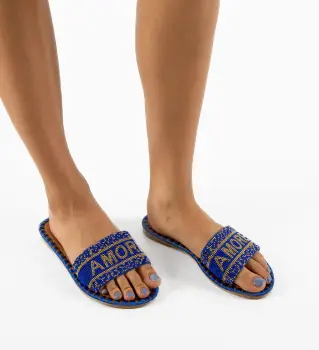 Papuci dama Ramses Albastri imagine