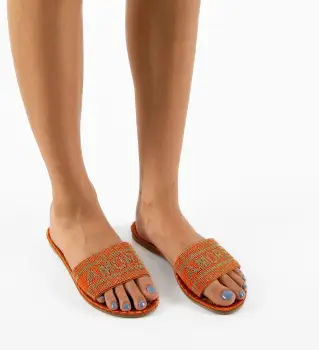 Papuci dama Ramses Portocalii imagine