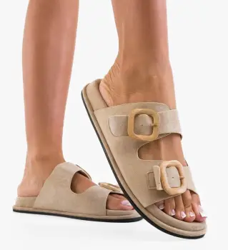 Papuci dama Rumy Khaki imagine