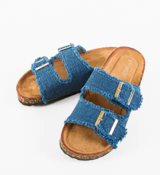 Papuci dama Sanka Albastri 2 imagine