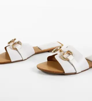 Papuci dama Shandia Albi imagine